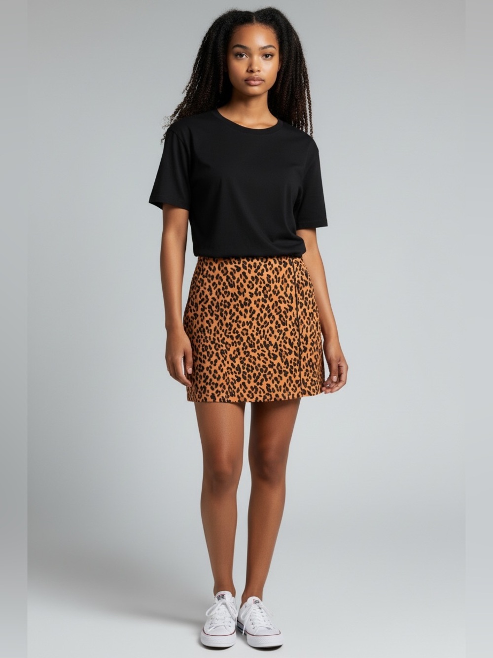 Lady Hagen Leopard Print Skort - Black & Brown